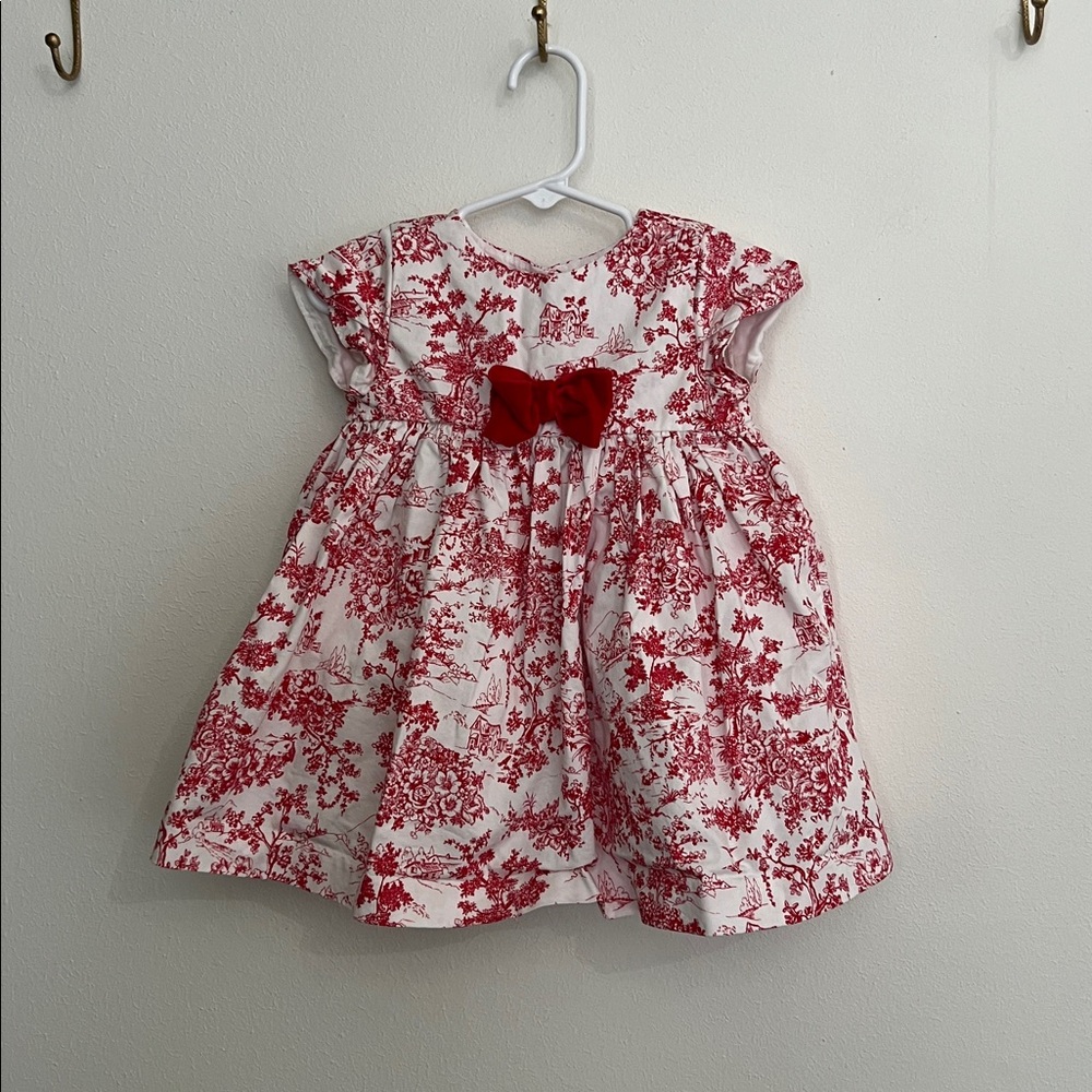 Janie and Jack Red Toile Baby Dress